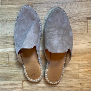 Taupe slip on loafers